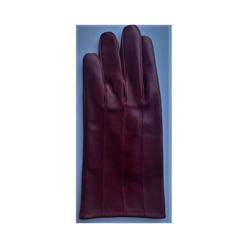 Gants pour femmes en cuir Bordeaux de mi-saison