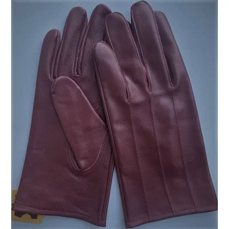 Gants en cuir de mi-saison - Bordeaux