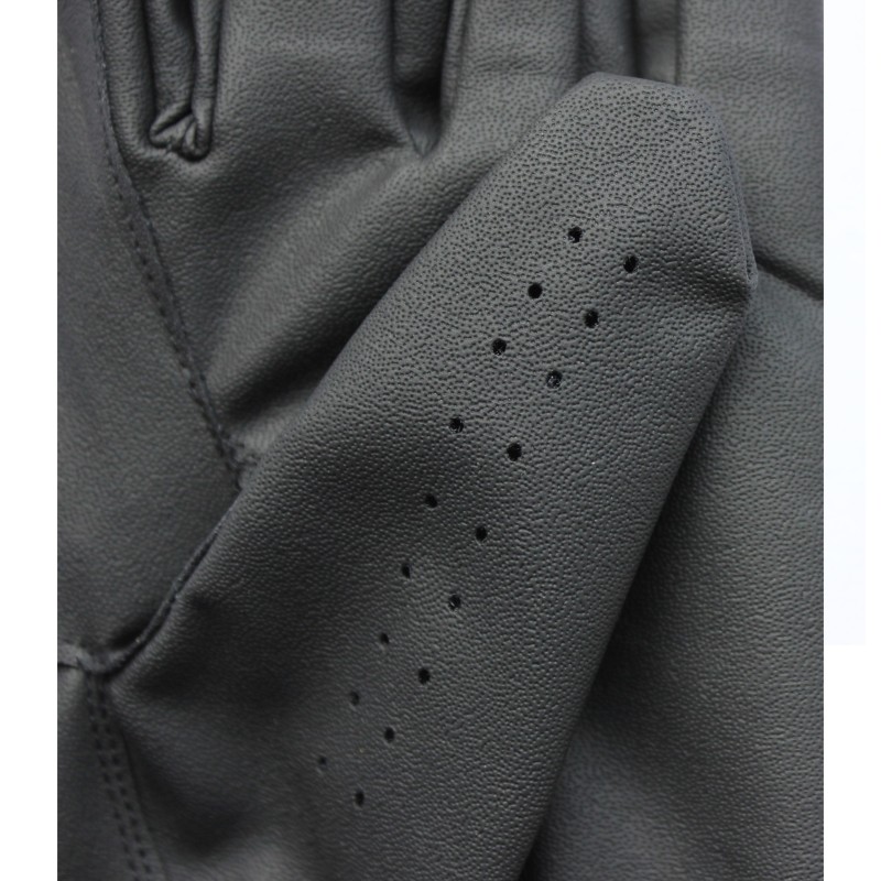Gants de conduite en cuir noir avec perforations
