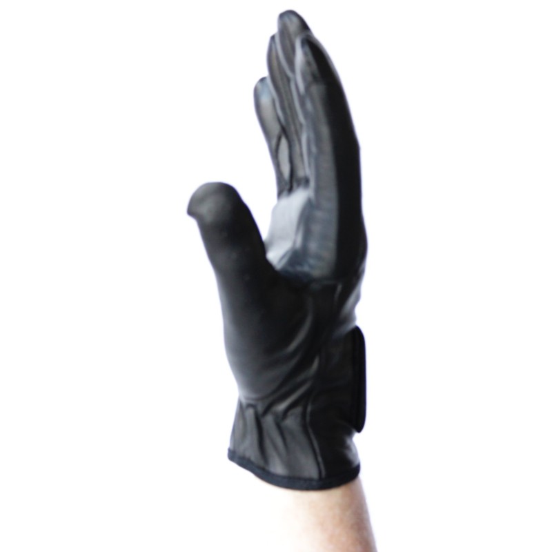 Gants de conduite en cuir noir avec grip