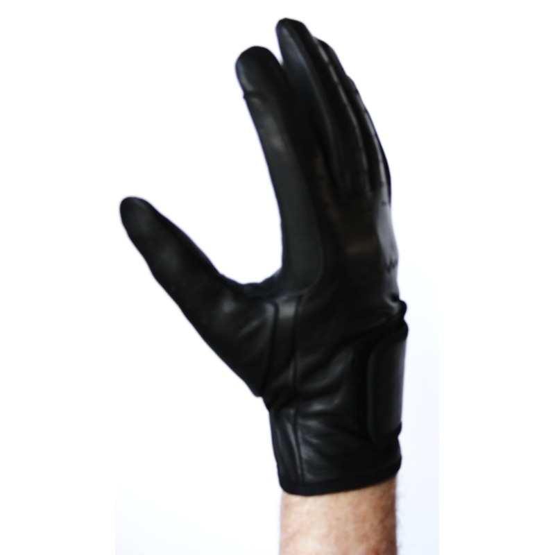 Gants de conduite en cuir noir visibles