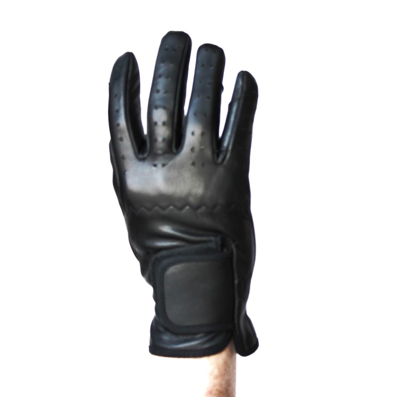 Gants de conduite en cuir noir visibles