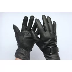 Gants cuir noir 100 %