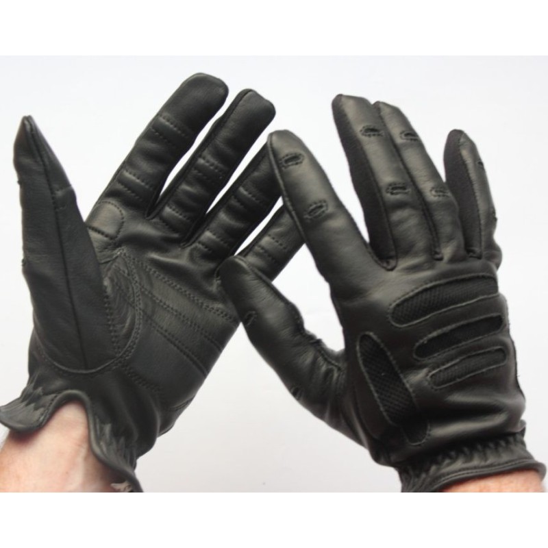 Gants en cuir noir ajustés