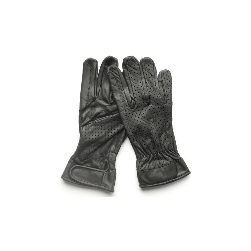 Gants de conduite en cuir noir texturé