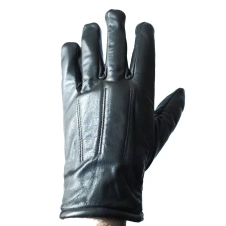 Gants marron foncé 100 % cuir - hiver