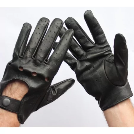 Gants Femme Cuir Noir - Taille M - Doublure Polyester - Occasion