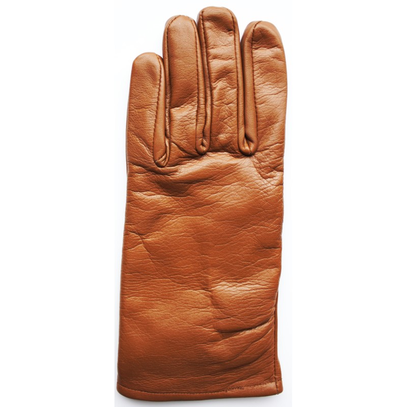 Gants d'hiver en cuir fin marron