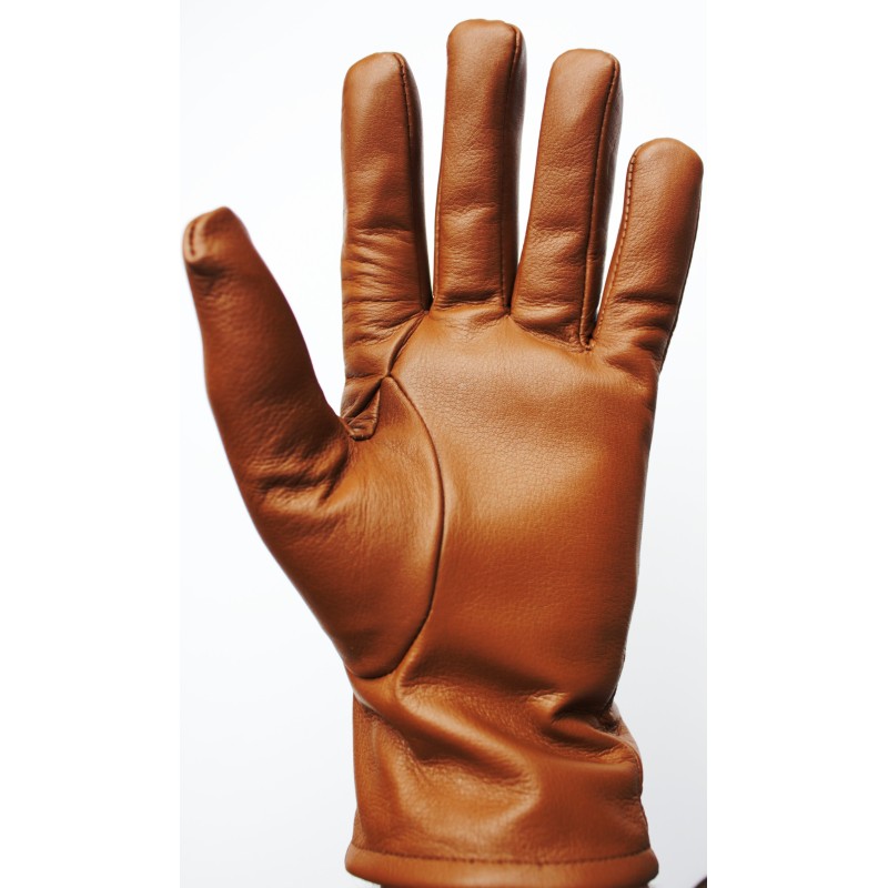 Gants d'hiver en cuir brun fin