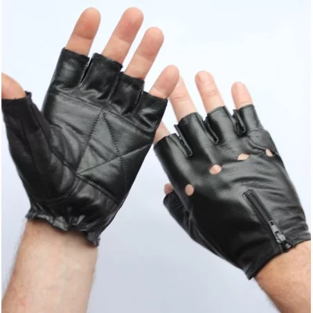 Gants Demi-Doigts Enfant 4-11 Ans – Cuir PU, Cyclisme Skate, Confort, Largeur Paume 14-17 Cm, M-L