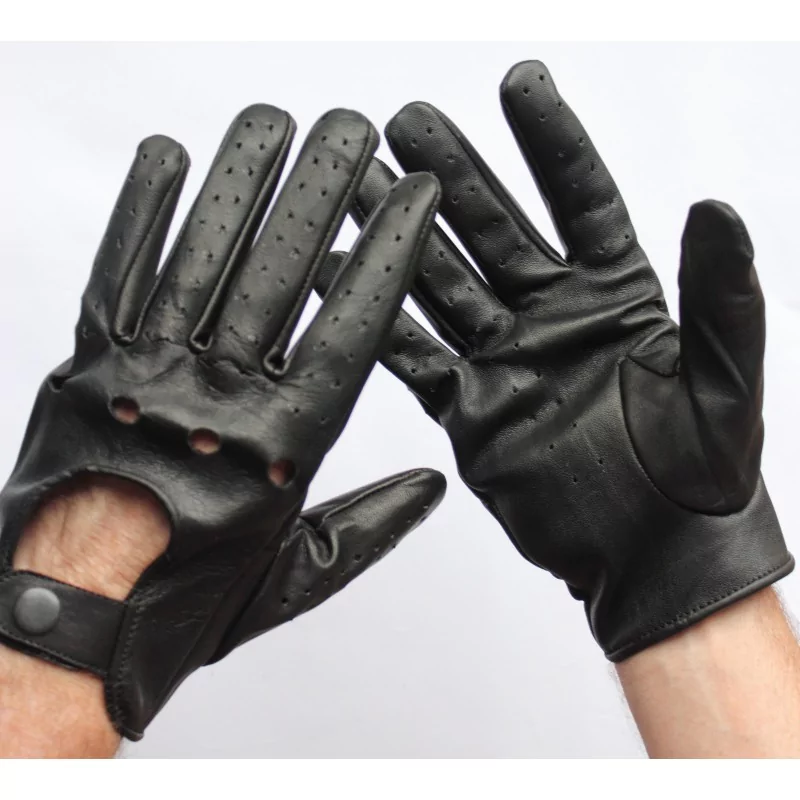 Gants fins, cuir 100 % noir