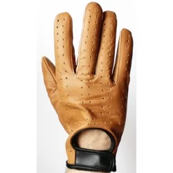 Gants fins cuir 100 % marron clair