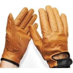 Gants fins cuir 100 % marron clair