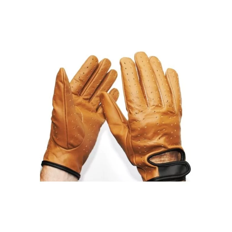 Gants fins cuir 100 % marron clair