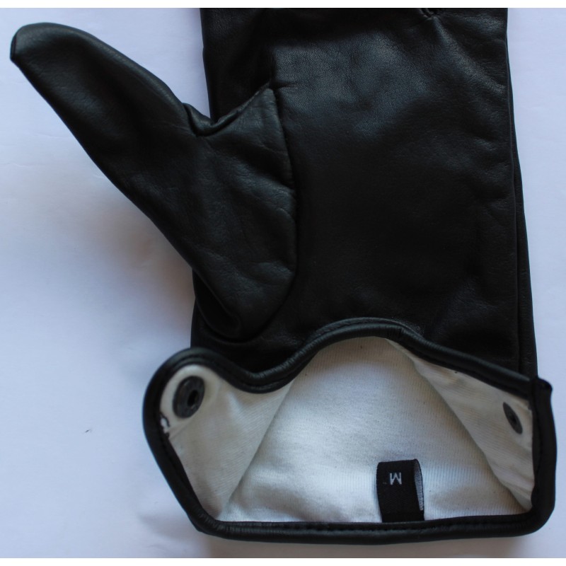 Gants d'hiver en cuir noir taille moyenne