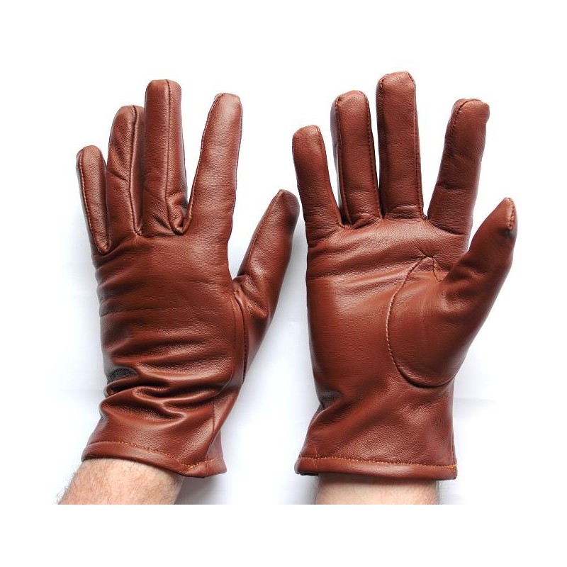 Gants en cuir marron style classique