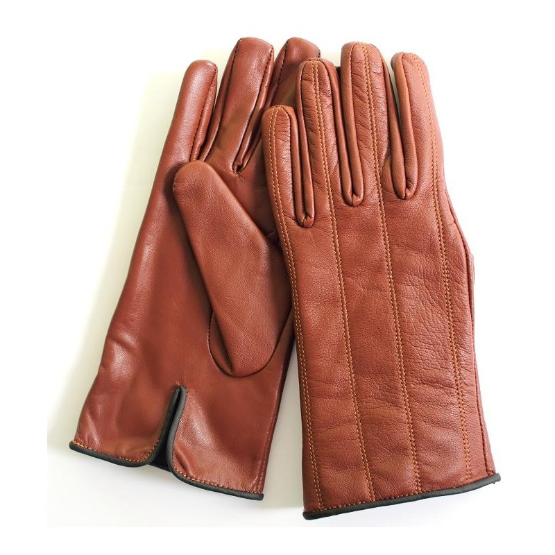 Gants d'hiver en cuir marron pour femmes