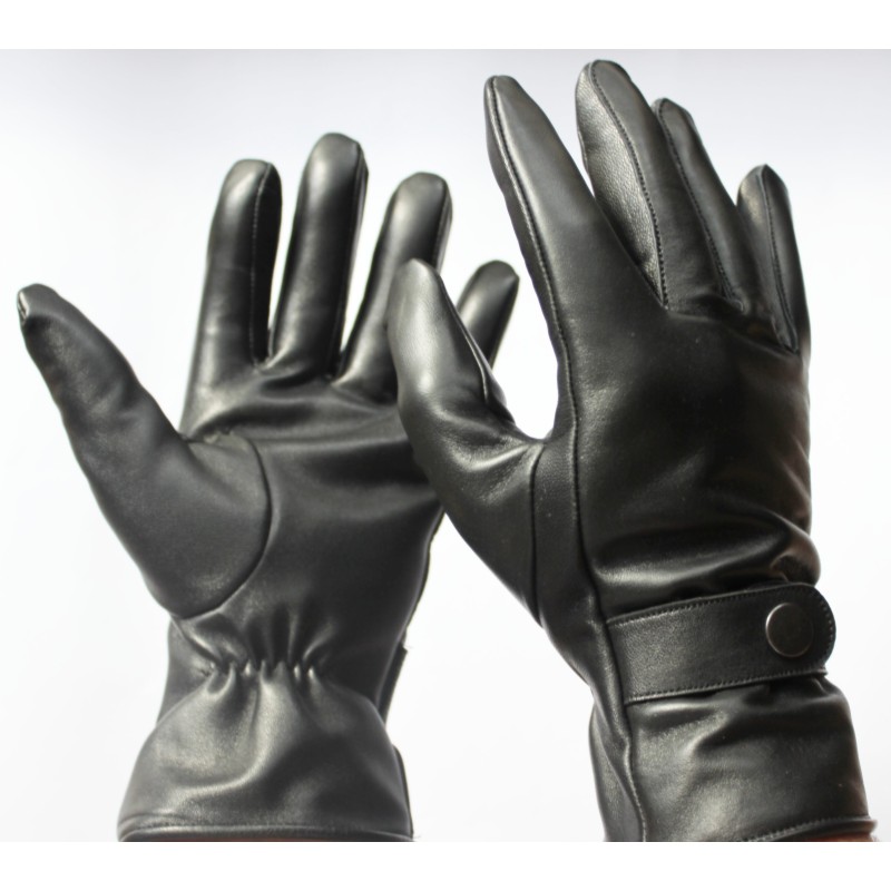 Gants d'hiver en cuir noir défectueux