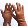 Gants cuir 100% marron