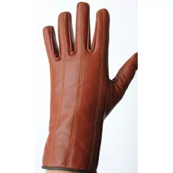 Gants fins cuir marron 100% - hiver