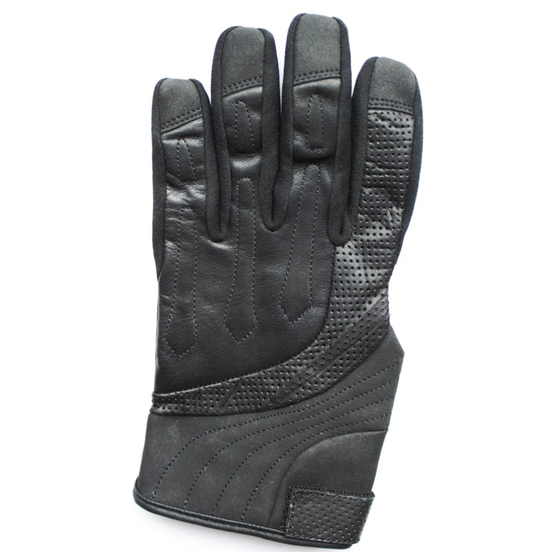 Gants ajustés en cuir noir pour mi-saison