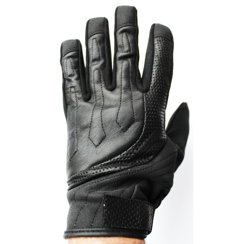Gants de conduite en cuir noir mi-saison