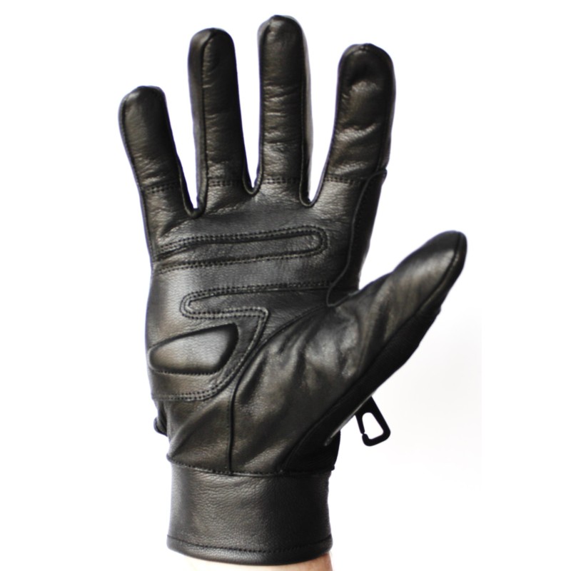 Gants de protection de patinage en cuir noir