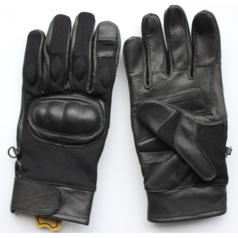 Gants de protection en cuir noir pour le patinage