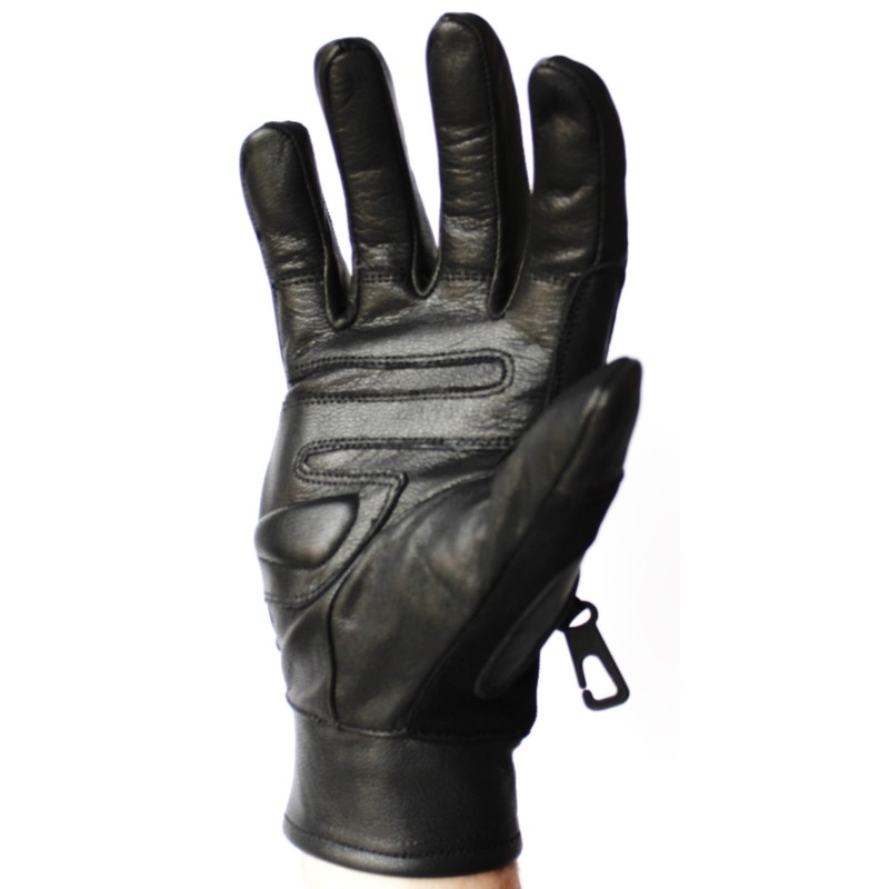 Gants de protection en cuir noir pour le patinage