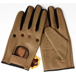 Beaux gants fins cuir à scratch