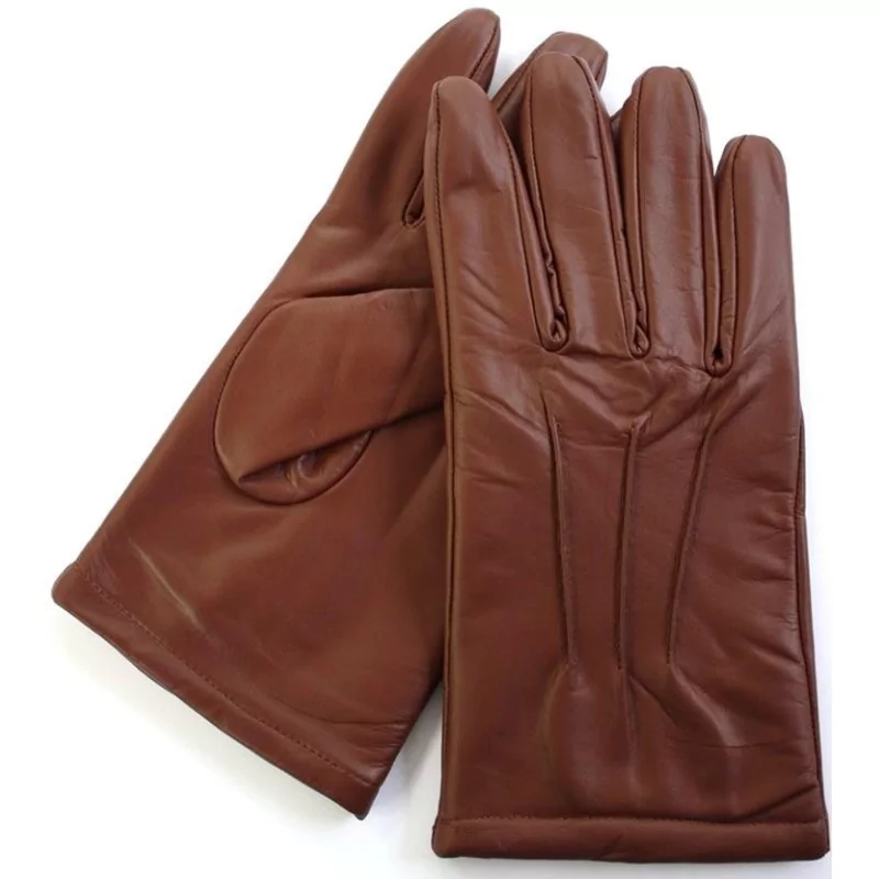 Gants d'hiver en cuir 100% vache, couleur marron - Gant en cuir hommes