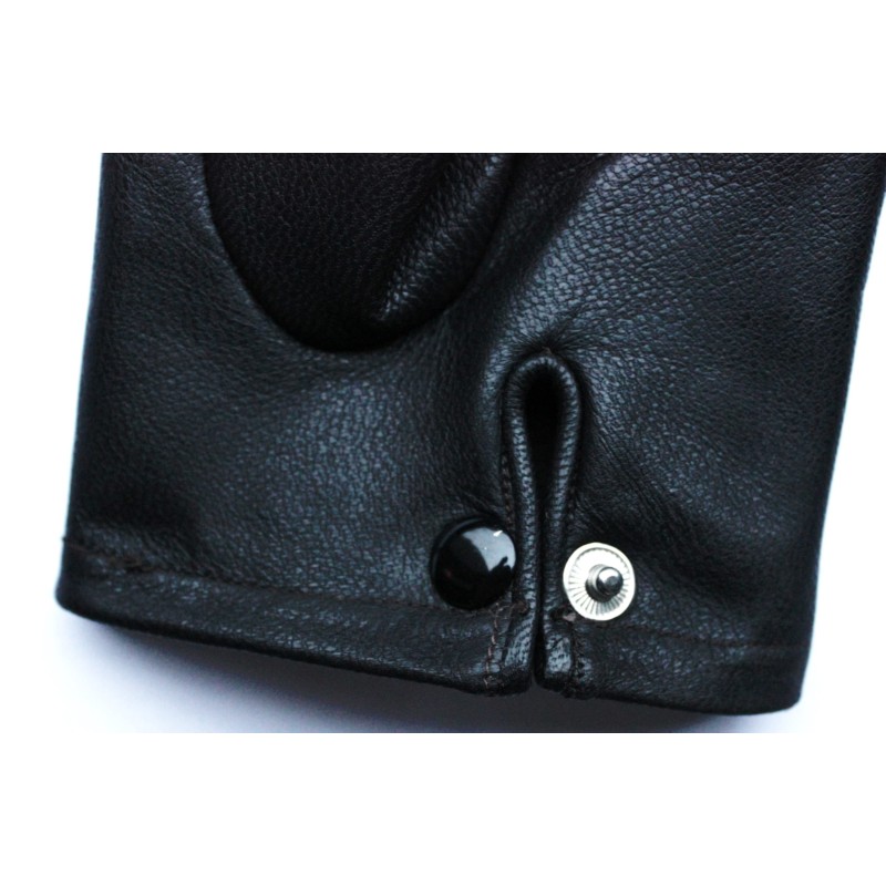 Gants en cuir noir au design épuré