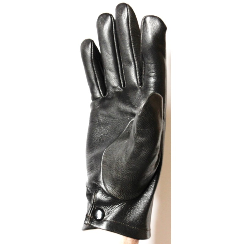 Gants en cuir noir style classique