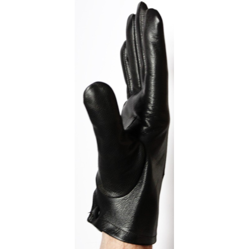 Gants d'hiver en cuir noir élégant