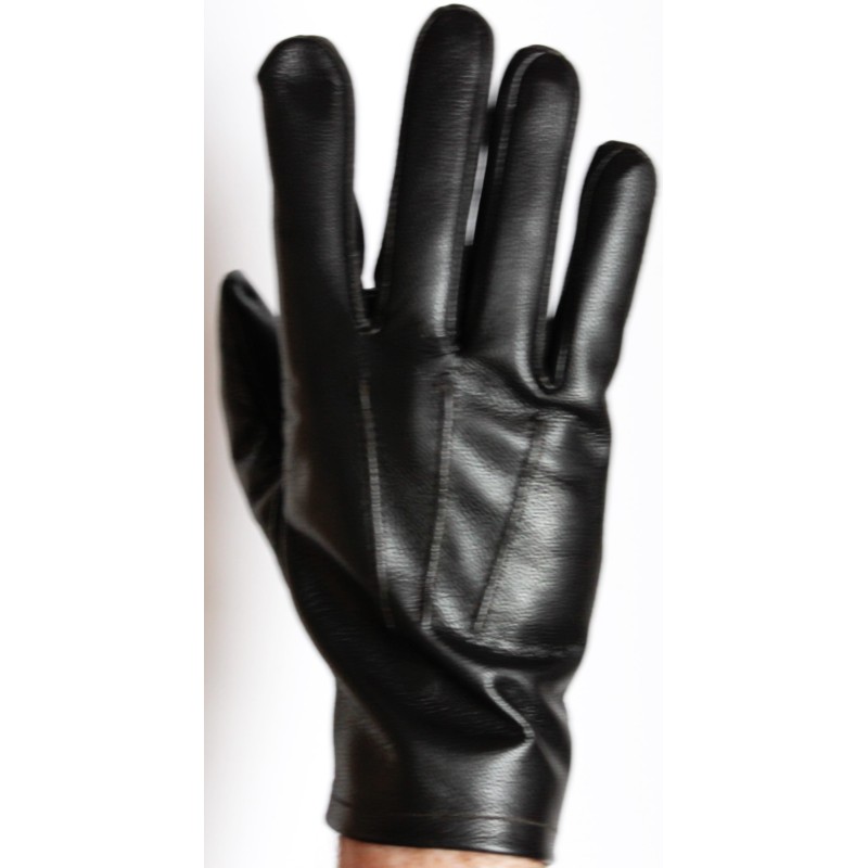 Gants en cuir noir style classique