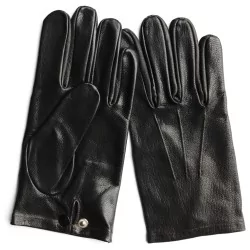 Gants cuir 100 % noir - mi-saison