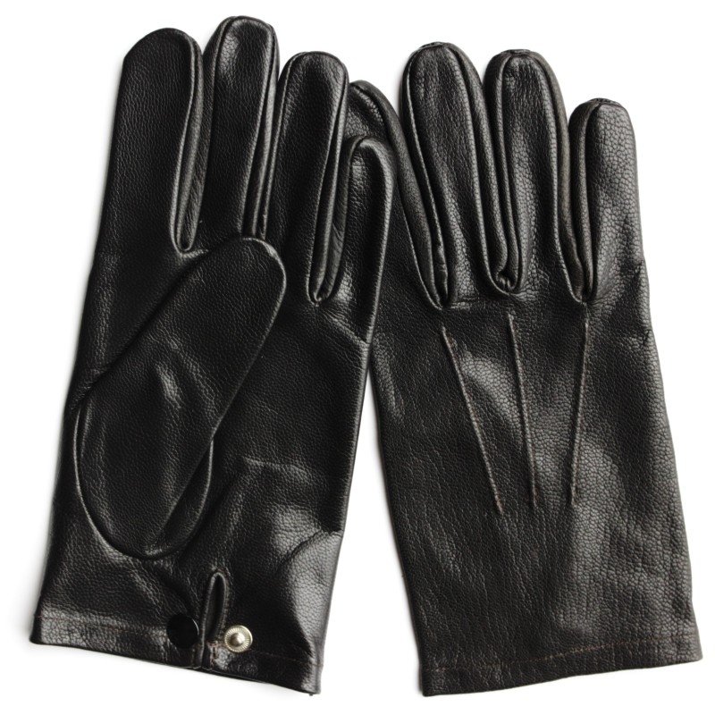 Gants en cuir noir style classique