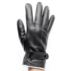 Gants cuir  noir 100% - hiver 