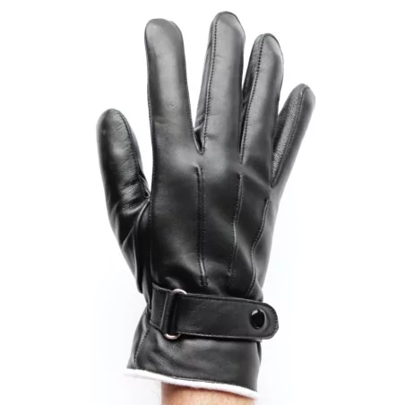 Gants cuir noir 100% - hiver Gants cuir noir 100% - hiver
