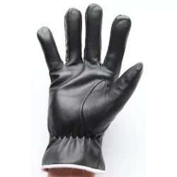 Gants cuir  noir 100% - hiver 