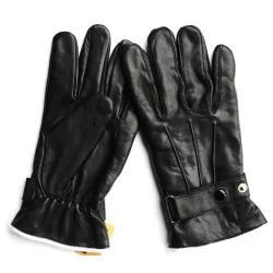 Gants cuir  noir 100% - hiver 