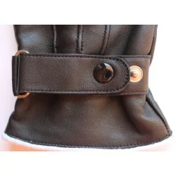 Gants cuir  noir 100% - hiver 
