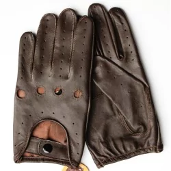 Gants cuir fin marron - agneau