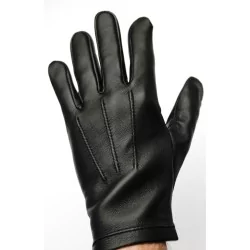 Gants cuir noir - mi saison 