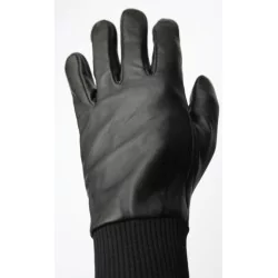 Gants cuir noir - serré aux poignets