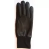 Gants cuir noir - serré aux poignets