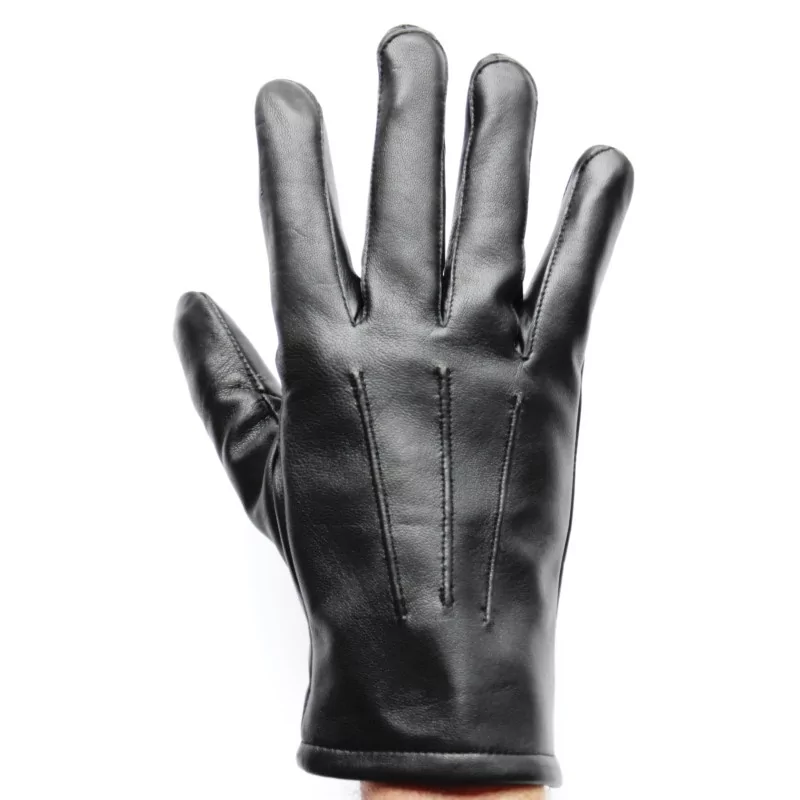 Gants 100 % cuir noir - hiver