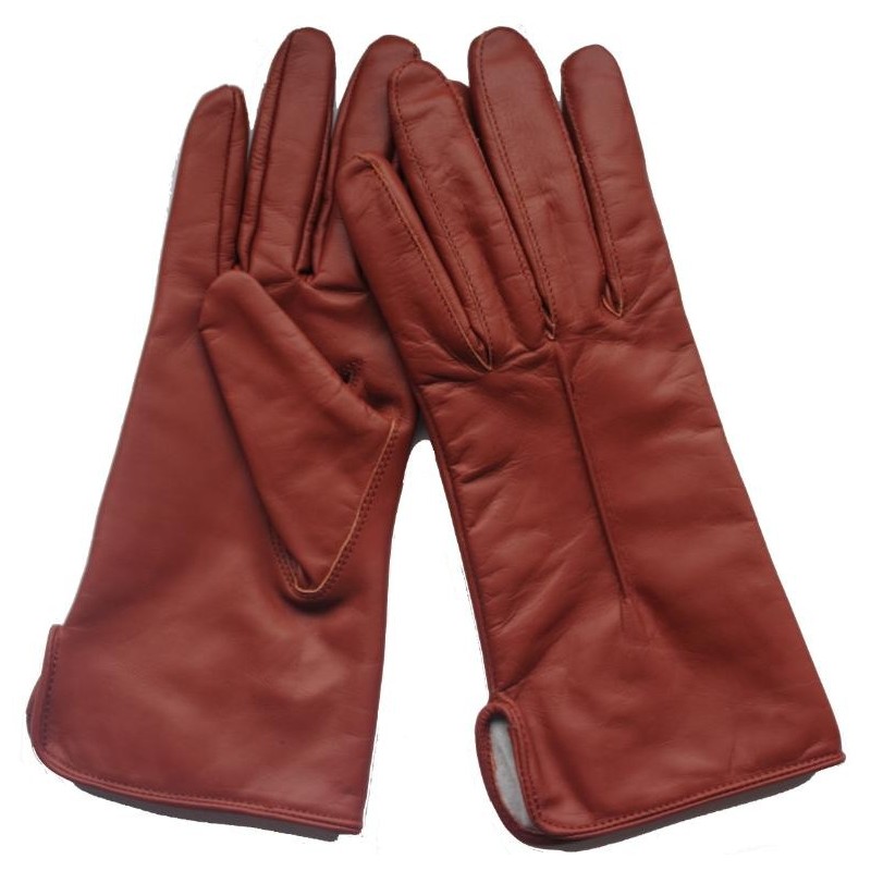 Gants en cuir d'hiver rouge brique