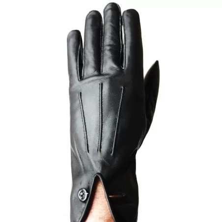 Gants cuir noir - mi saison 