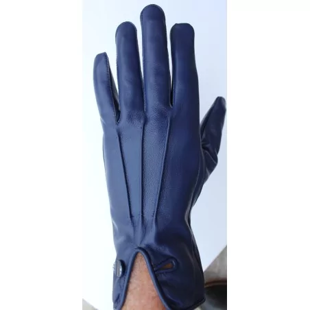 Gants cuir bleus - mi saison 